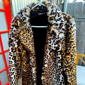 Lanshifei faux fur coat in leopard print